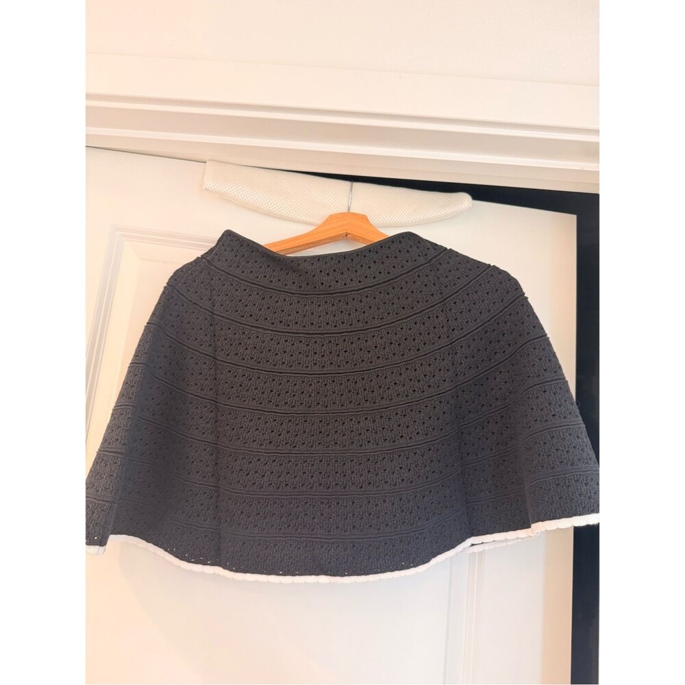 NWOT SELF-PORTRAIT BLACK POINTELLE Cropped KNIT TOP + Mini Skirt set - Picture 13 of 15